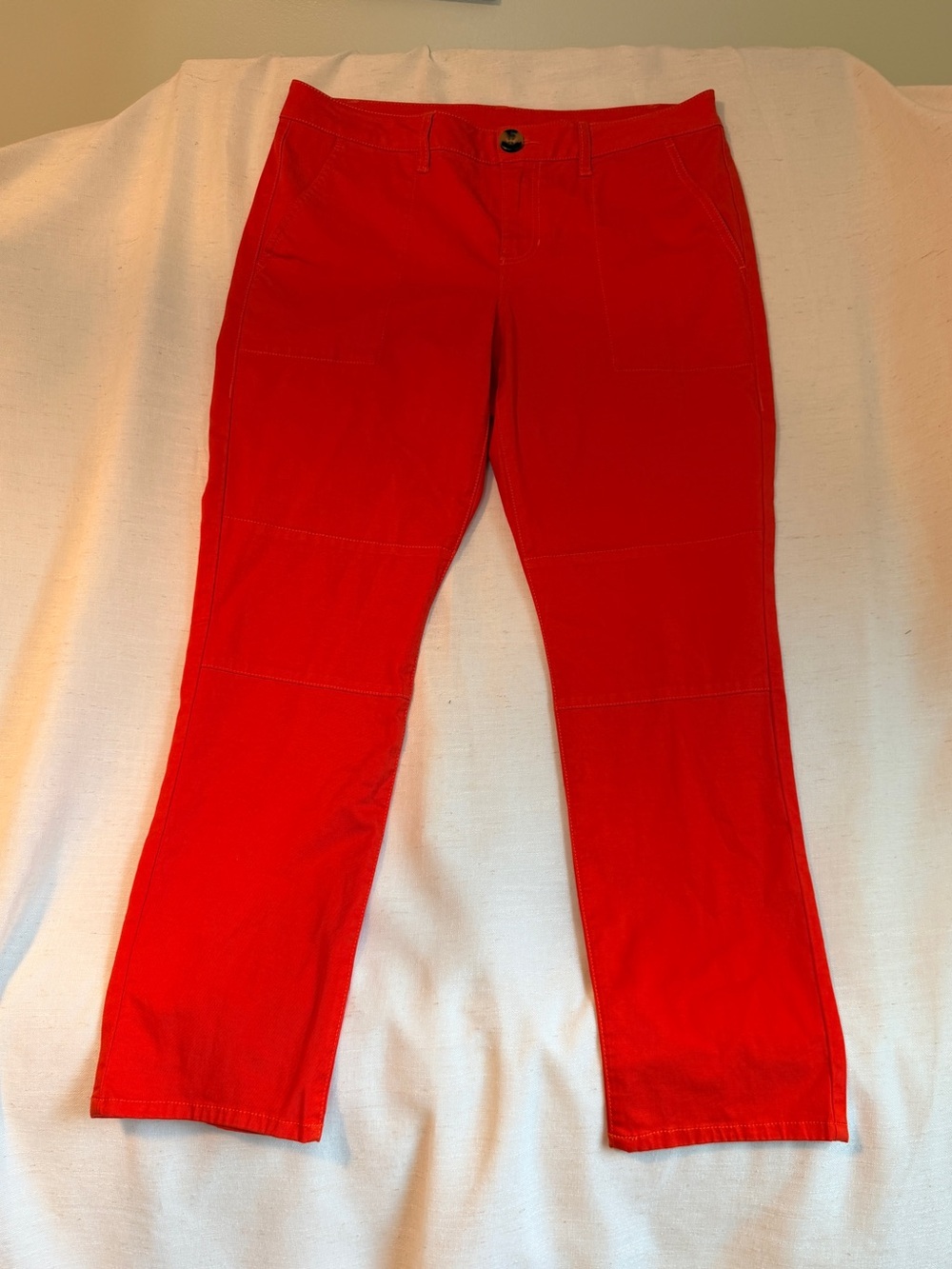 Cabi Utility Trouser Pants Size 10 Coral Orange Straight Leg Style 6046